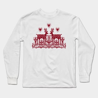 Deer Woodland Wildlife Scandinavian Nordic Art Long Sleeve T-Shirt